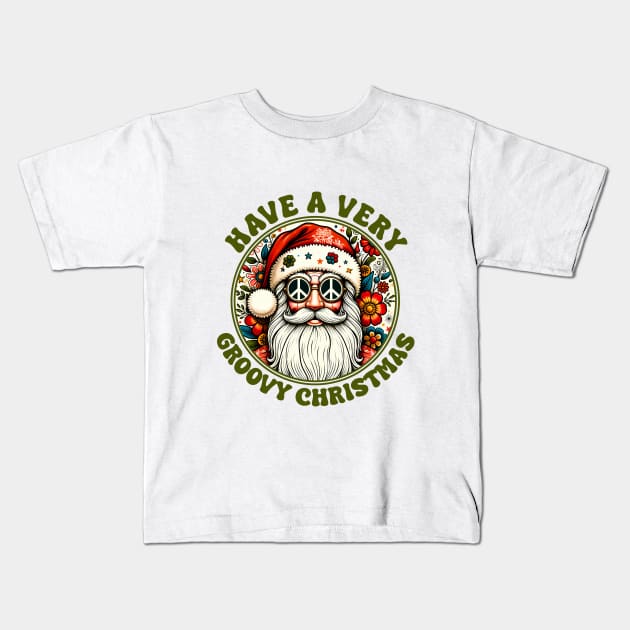 Have a Very Groovy Christmas Kids T-Shirt by Nessanya